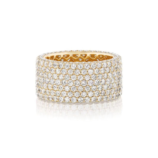 14K Gold Pave Diamond Band Large