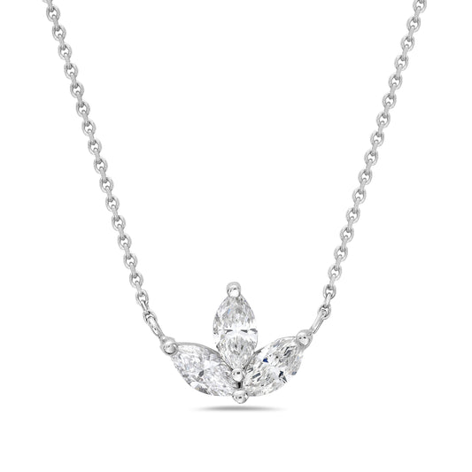 14K Gold 3 Marquise Diamond Pendant