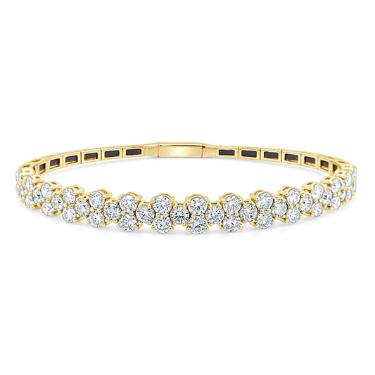 14K Gold Diamond Flexible Bangle