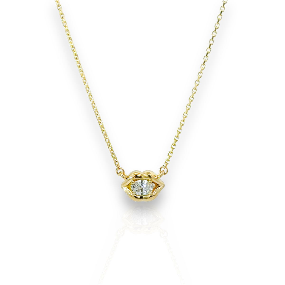 14K Gold Kiss Me Lip Pendant