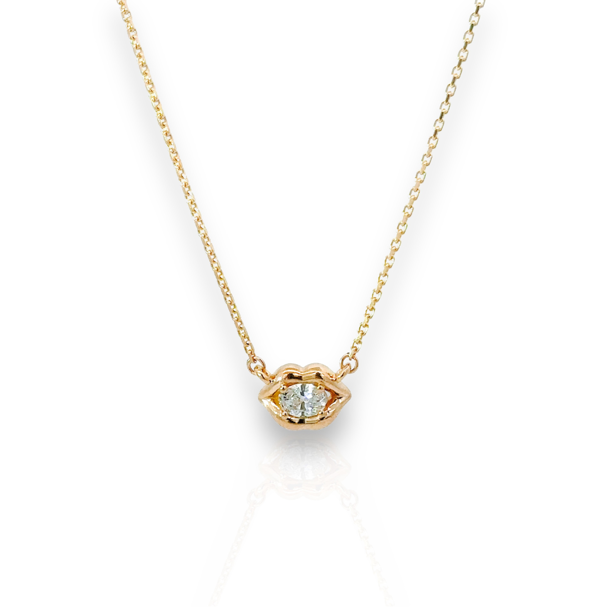 14K Gold Kiss Me Lip Pendant