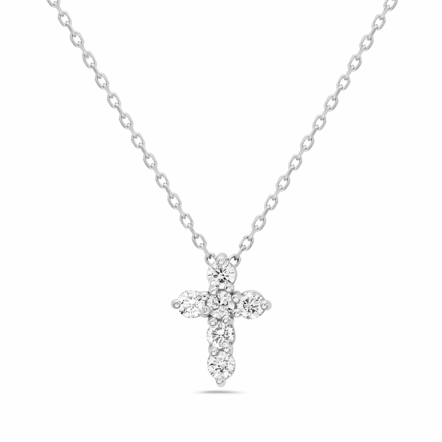 14K Large Diamond Cross Pendant