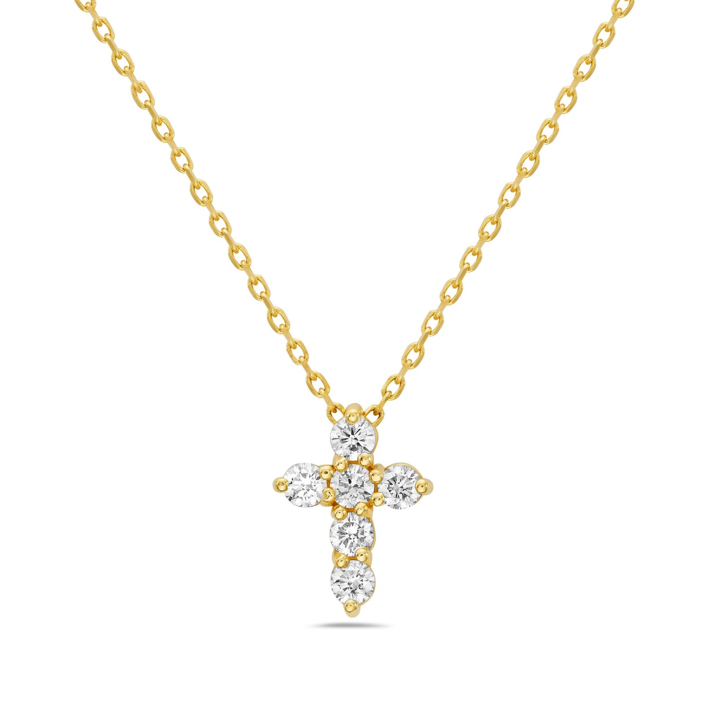 14K Large Diamond Cross Pendant
