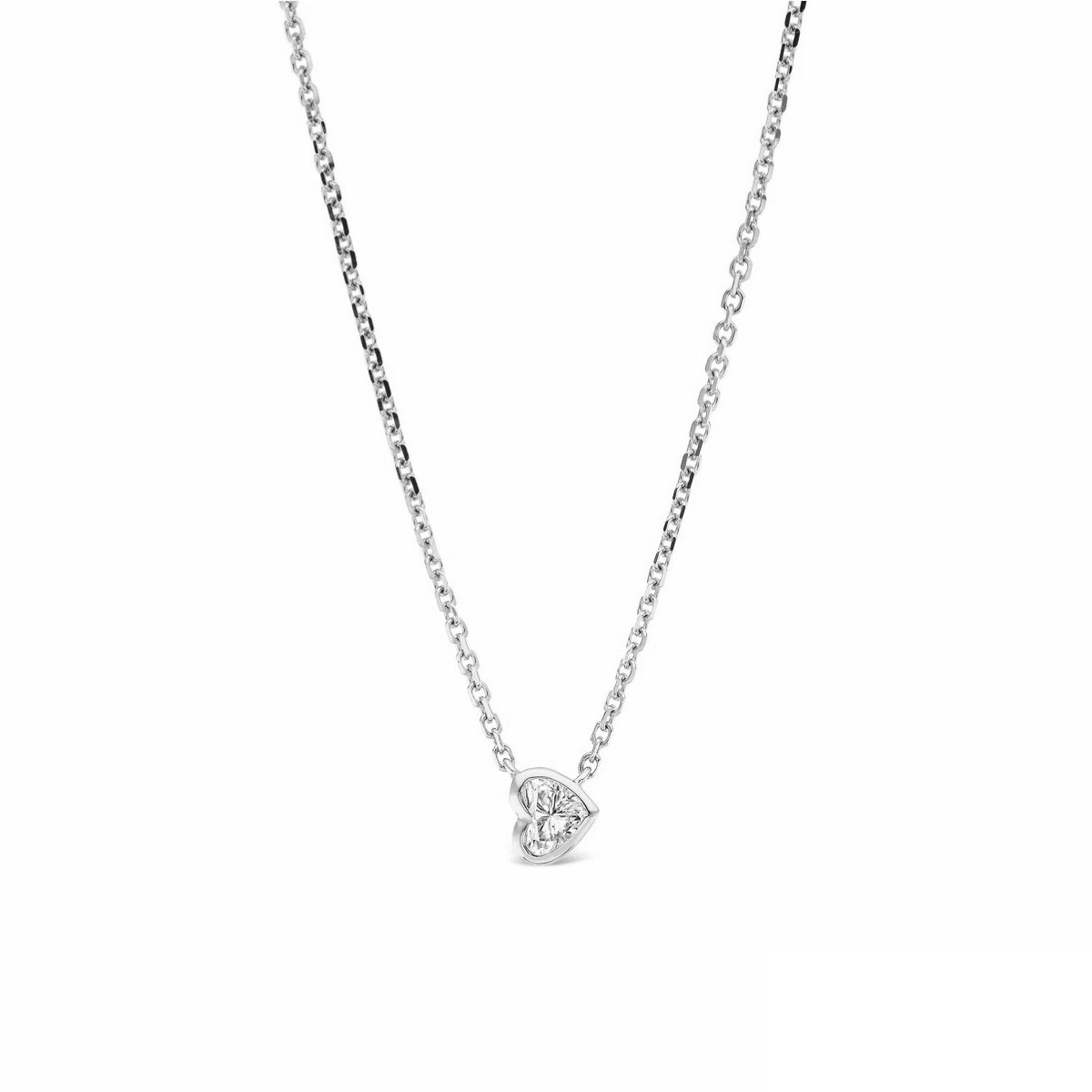 14K Gold Diamond Heart Bezel Pendant