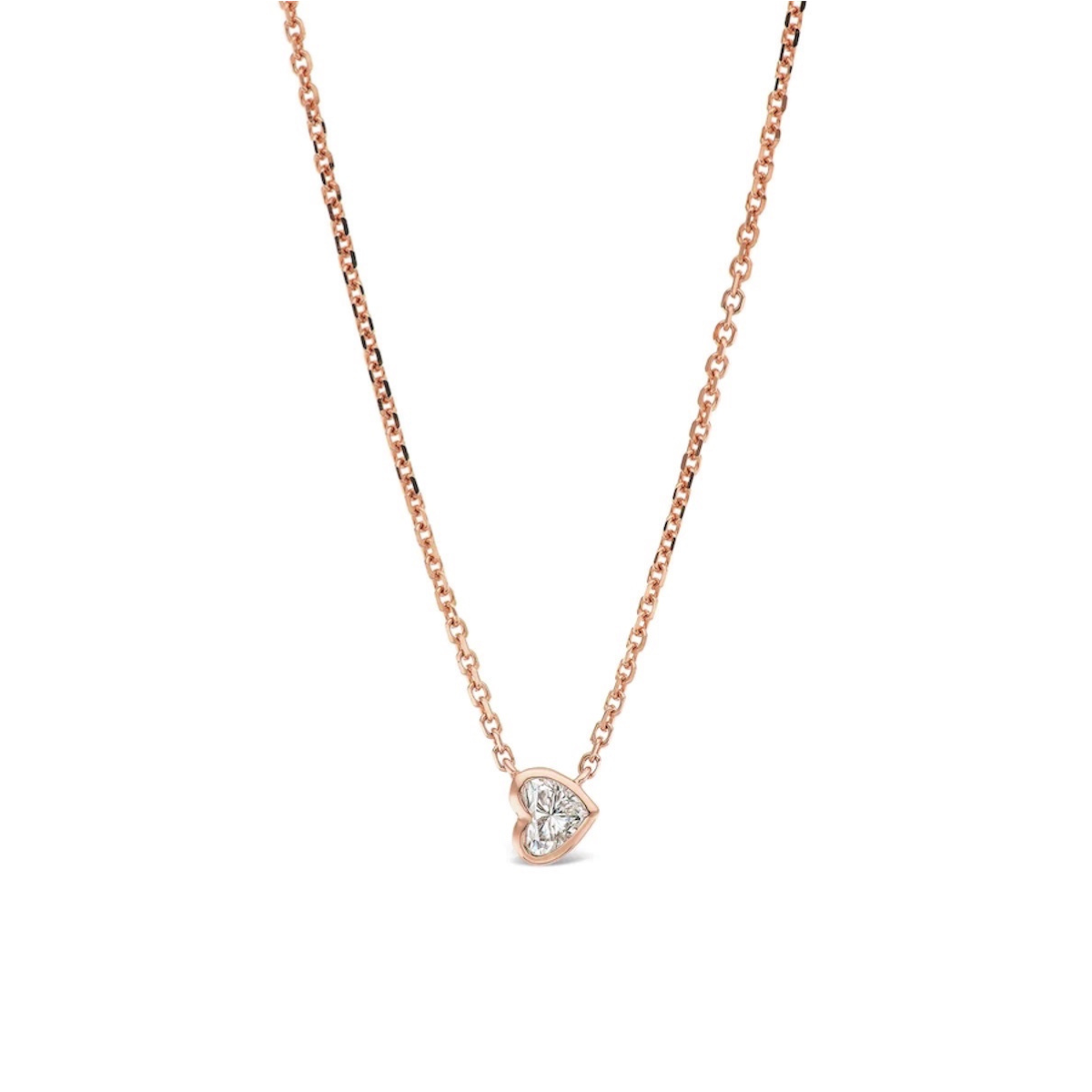 14K Gold Diamond Heart Bezel Pendant