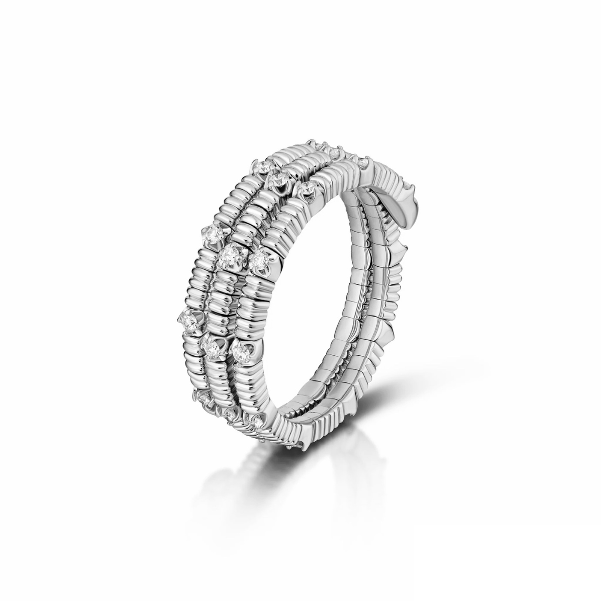 14K Flexible Wrap Ring with Diamonds