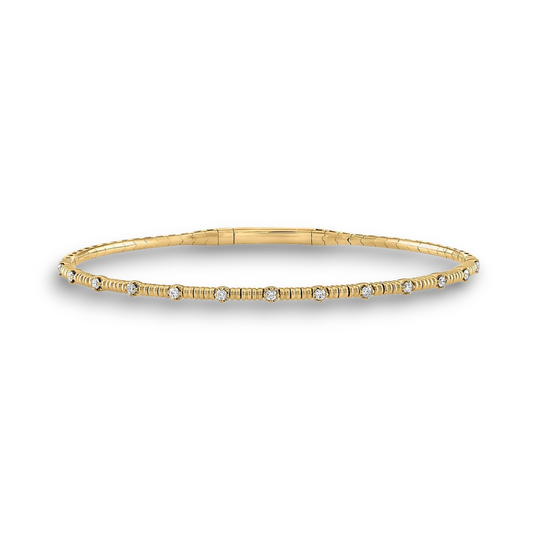 14K Gold Diamond Flexible Bracelet