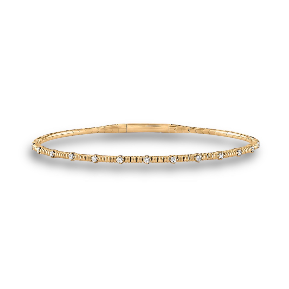 14K Gold Diamond Flexible Bracelet