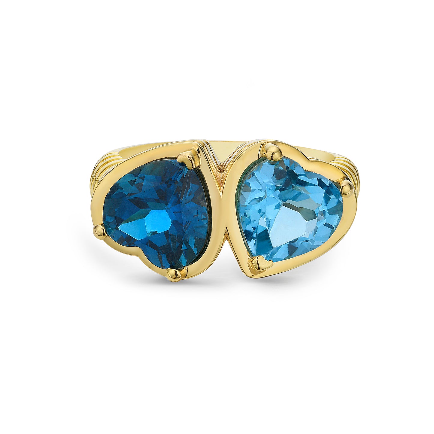 14K Gold Double Heart Gemstone