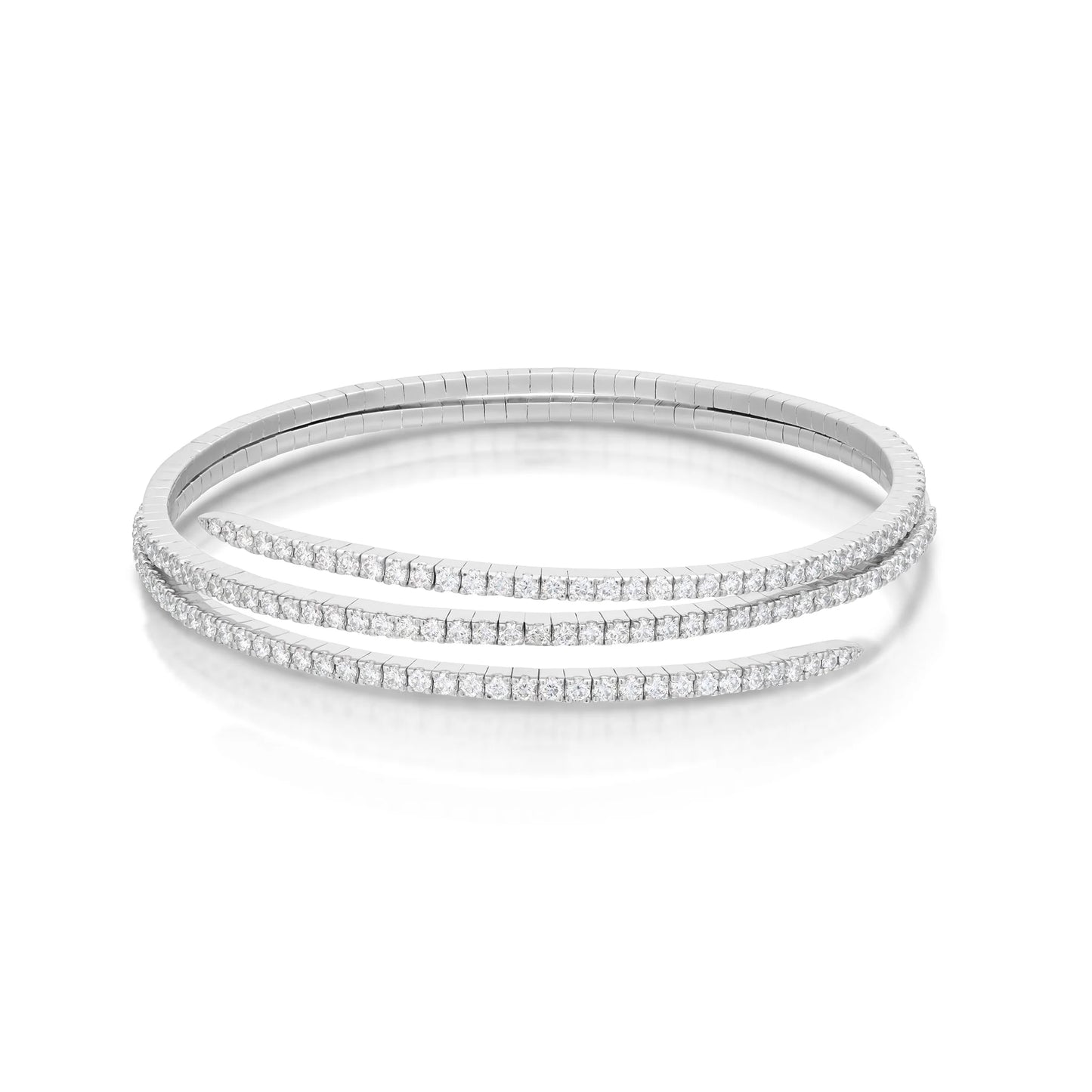 14K Gold Flexible Wrap around Diamond Bracelet