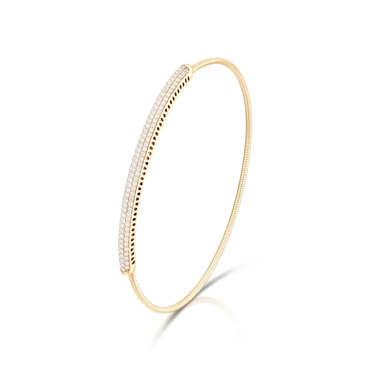 14K Gold Pave Expandable Diamond Bracelet