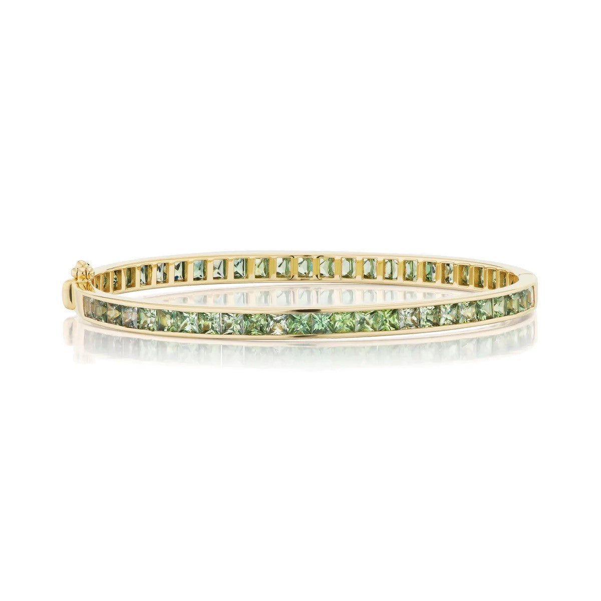 14K Princess Cut Channel Set Bangle