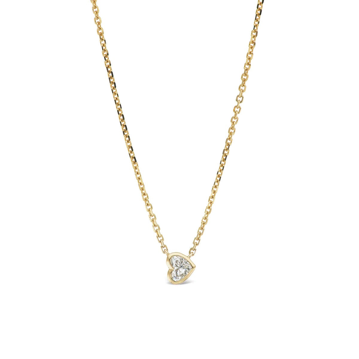 14K Gold Diamond Heart Bezel Pendant