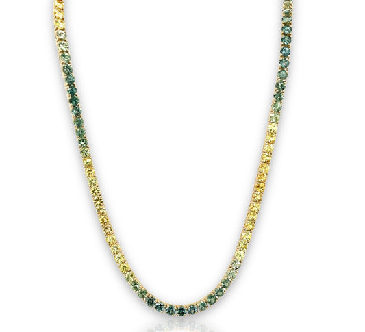 14K Gold Ombre Tennis Necklace
