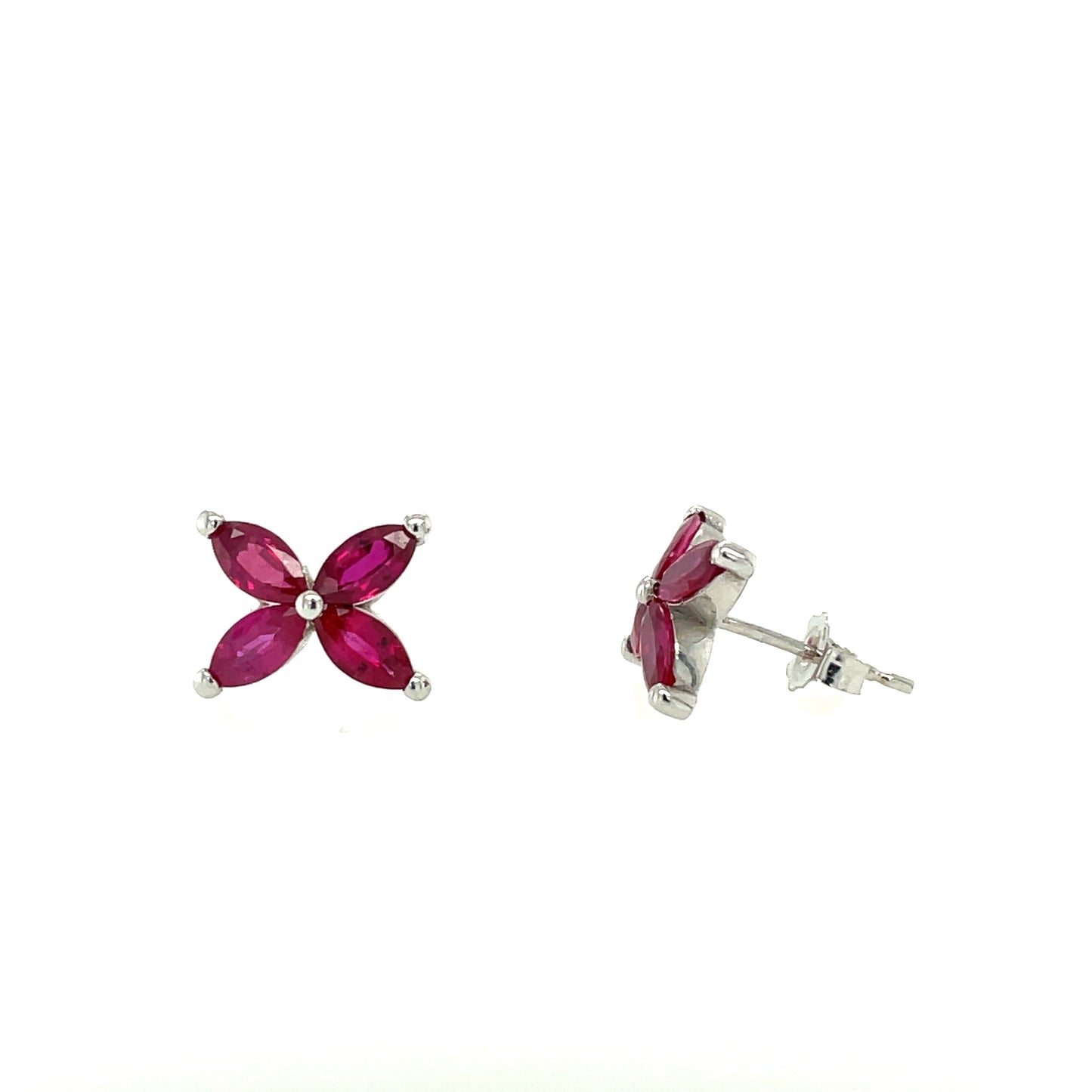 Marquise Ruby Mariposa Studs Large Size