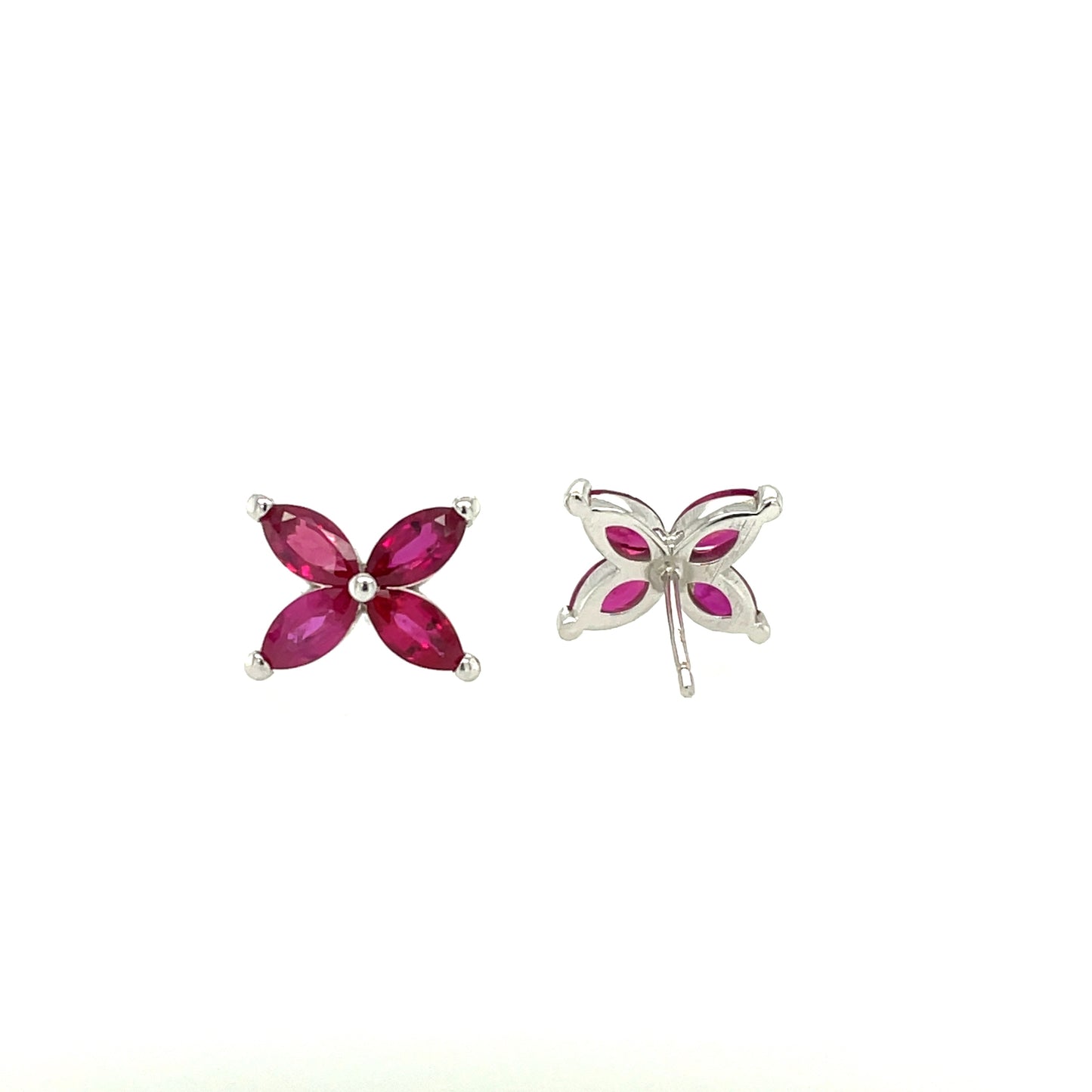 Marquise Ruby Mariposa Studs Large Size
