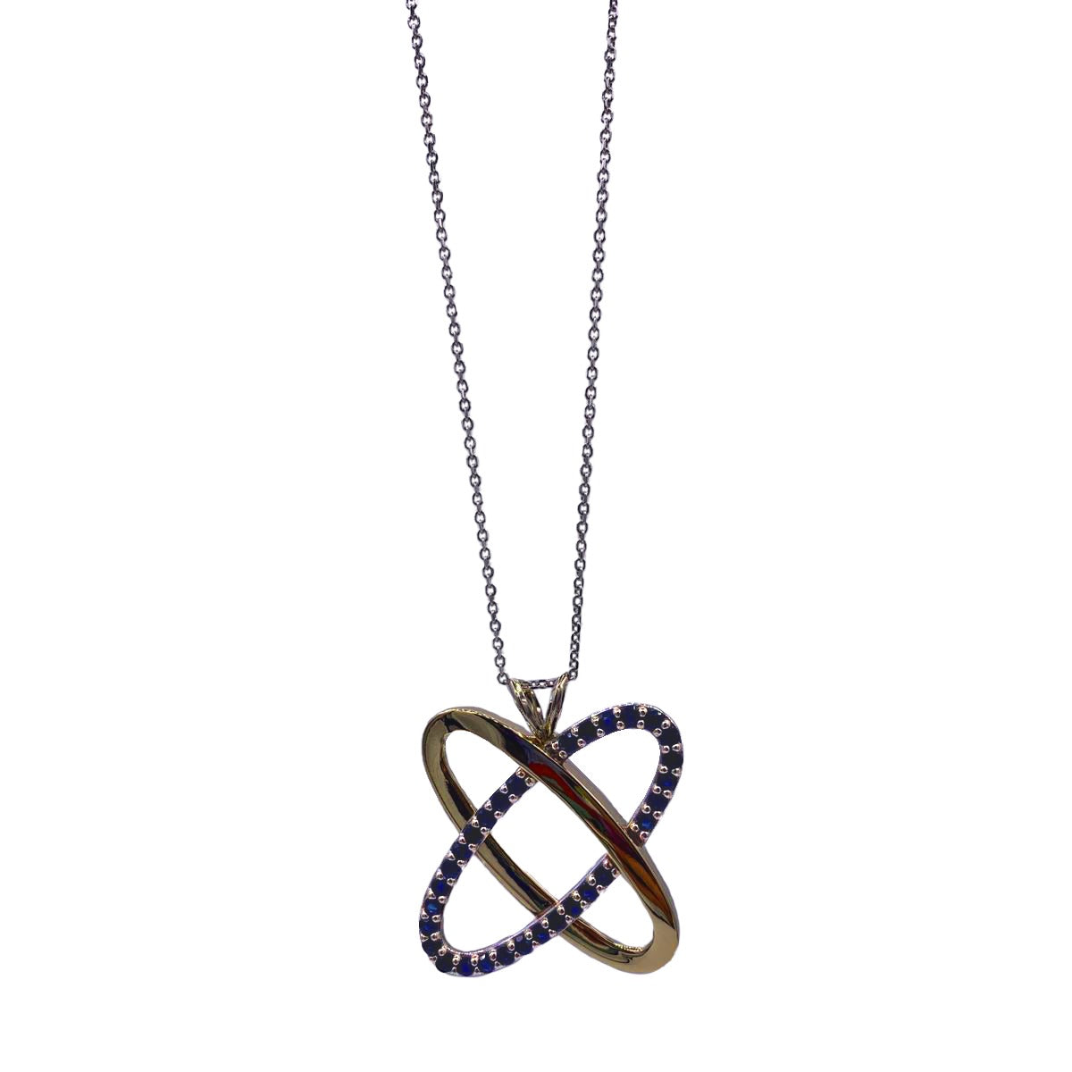 Round Blue Sapphire Interstellar Pendant