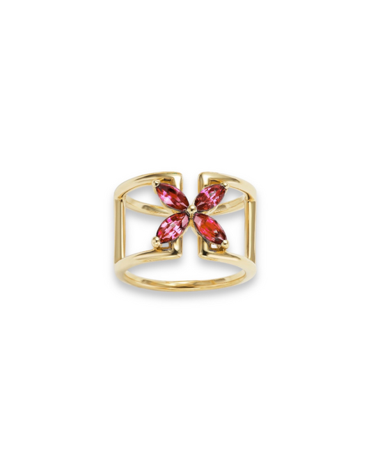 14K Gold Mariposa Ruby Ring