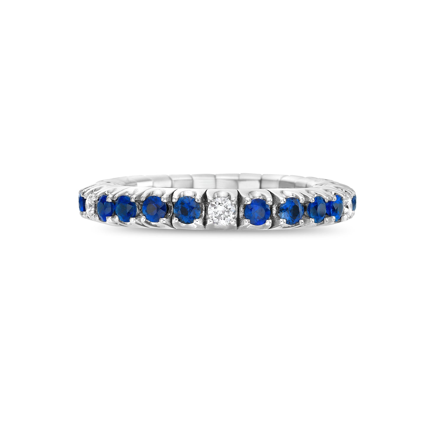 18K Gold Sapphire and Diamond Stretch Ring