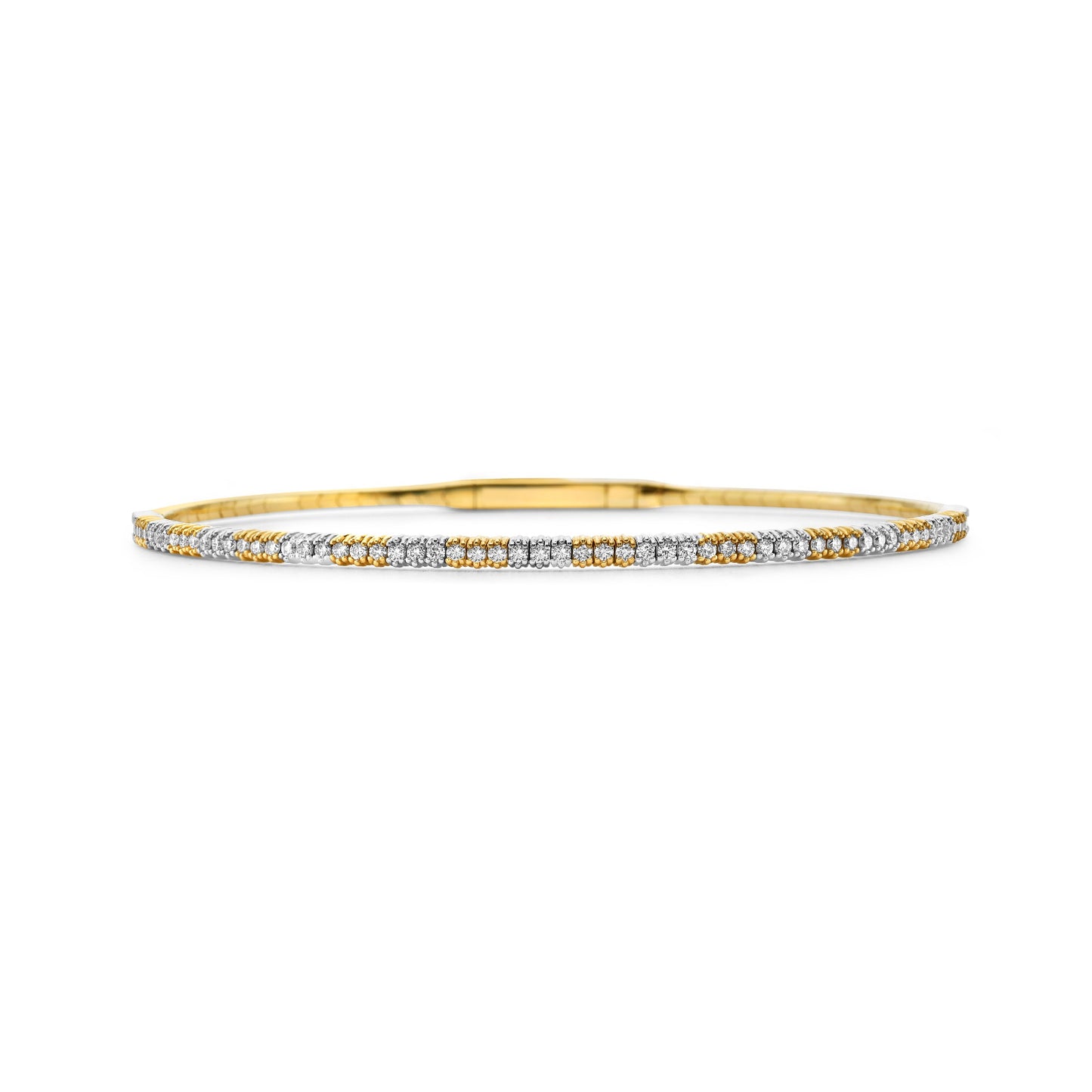 14K Gold Two Tone Diamond Flexible Bracelet