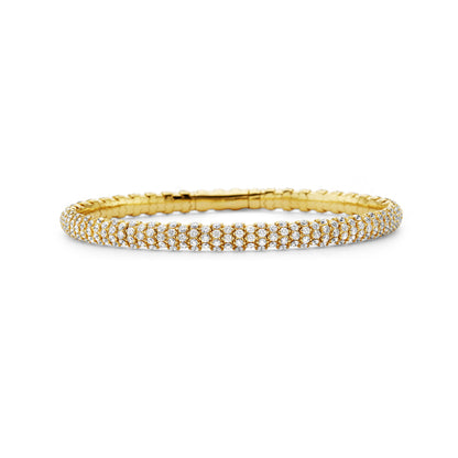 14K Gold Flexible Diamond Pave Bracelet