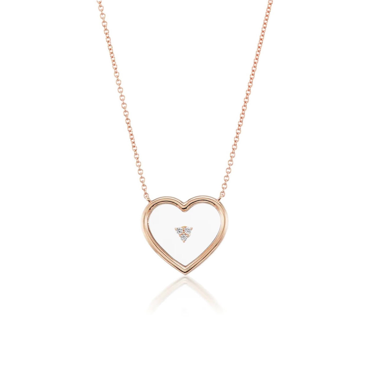 14K Heart Pendant with Synthetic Sapphire Glass