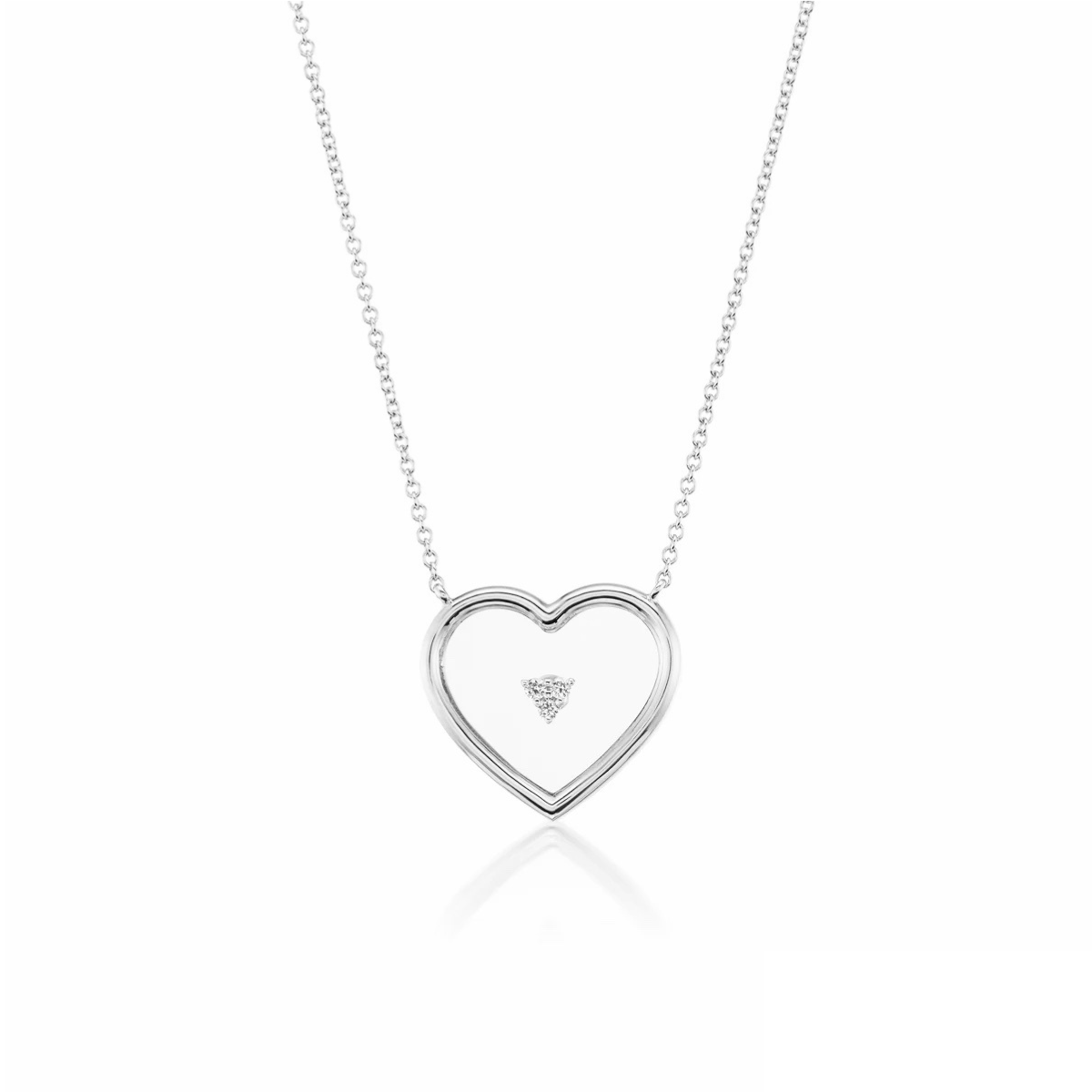 14K Heart Pendant with Synthetic Sapphire Glass