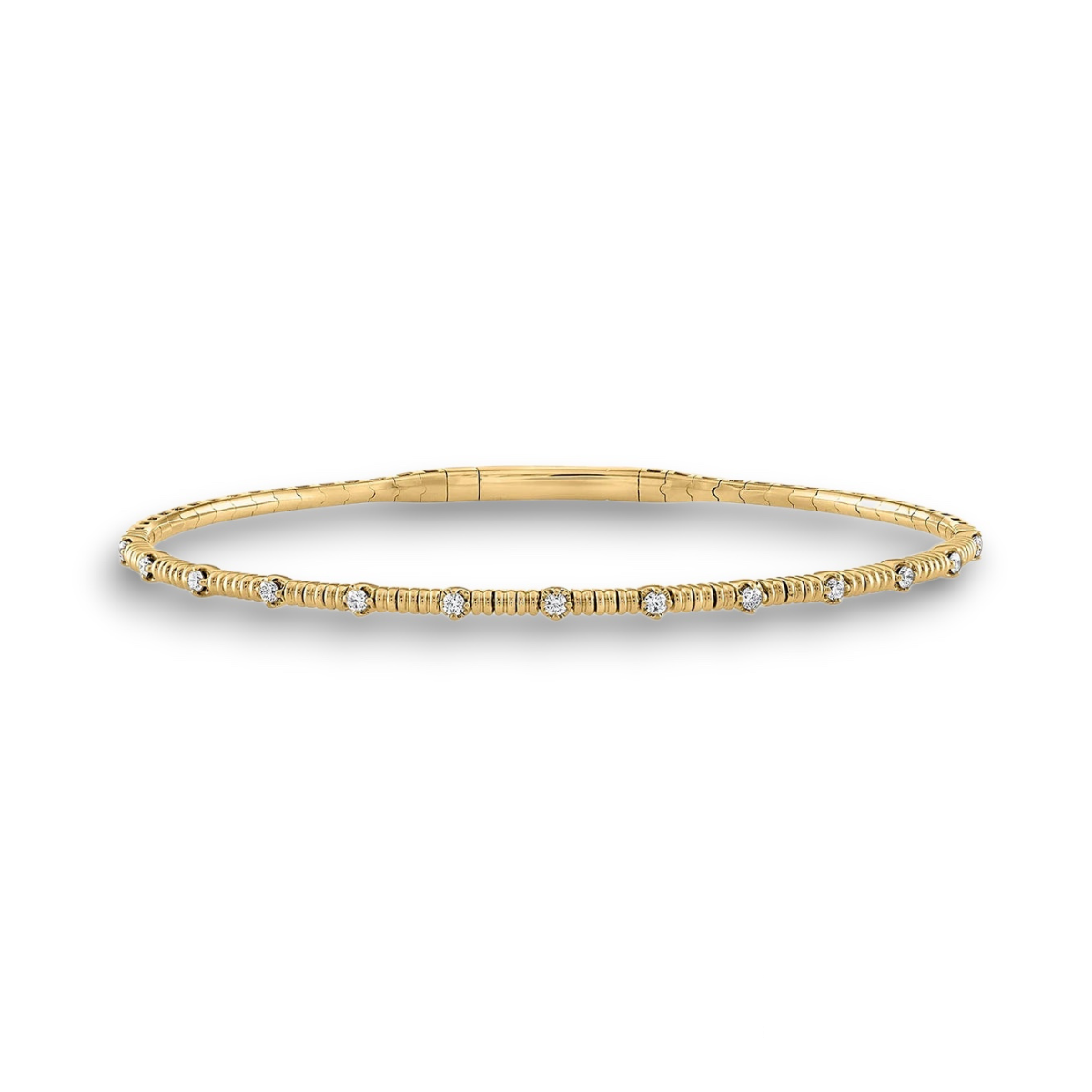 14K Gold Diamond Flexible Bracelet
