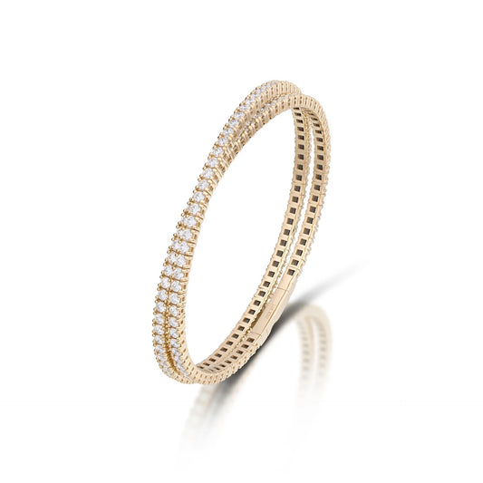 14K Gold Full Wrap Around Flexible Diamond Bracelet