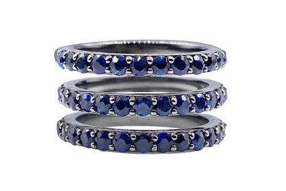 Round Blue Sapphire Luna Ring